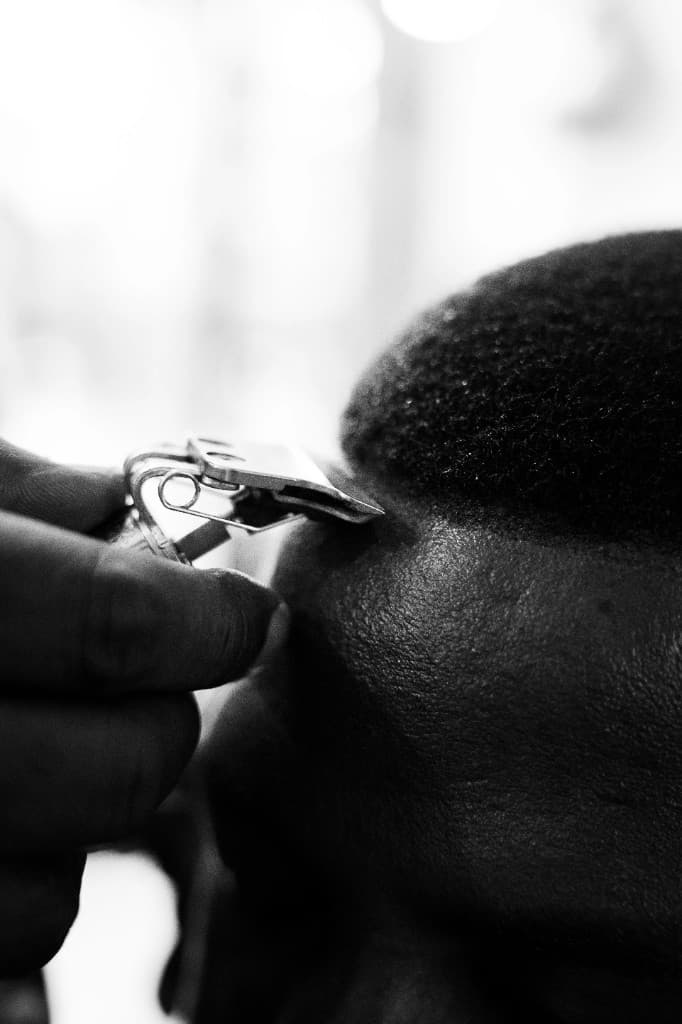 Precision clipper work - close-up detail of a fresh fade by Ben Ozzly